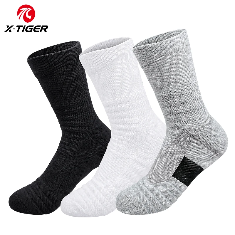 X-TIGER Sport Socks Unisex Cycling Socks Men Outdoor Sports Socks Bike Footwear Road Bike Socks Running Basketball 3 Pairs