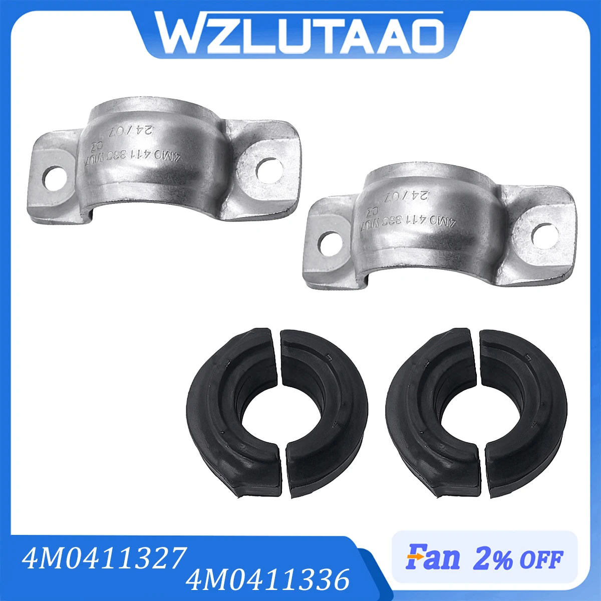 For 4M0411305A 4M0411305  4M0411336 4M0411327 Front Stabilizer Sway Bar Bushing & Bracket Kit For Audi Q7 4MB / Q8 / SQ7 / SQ8