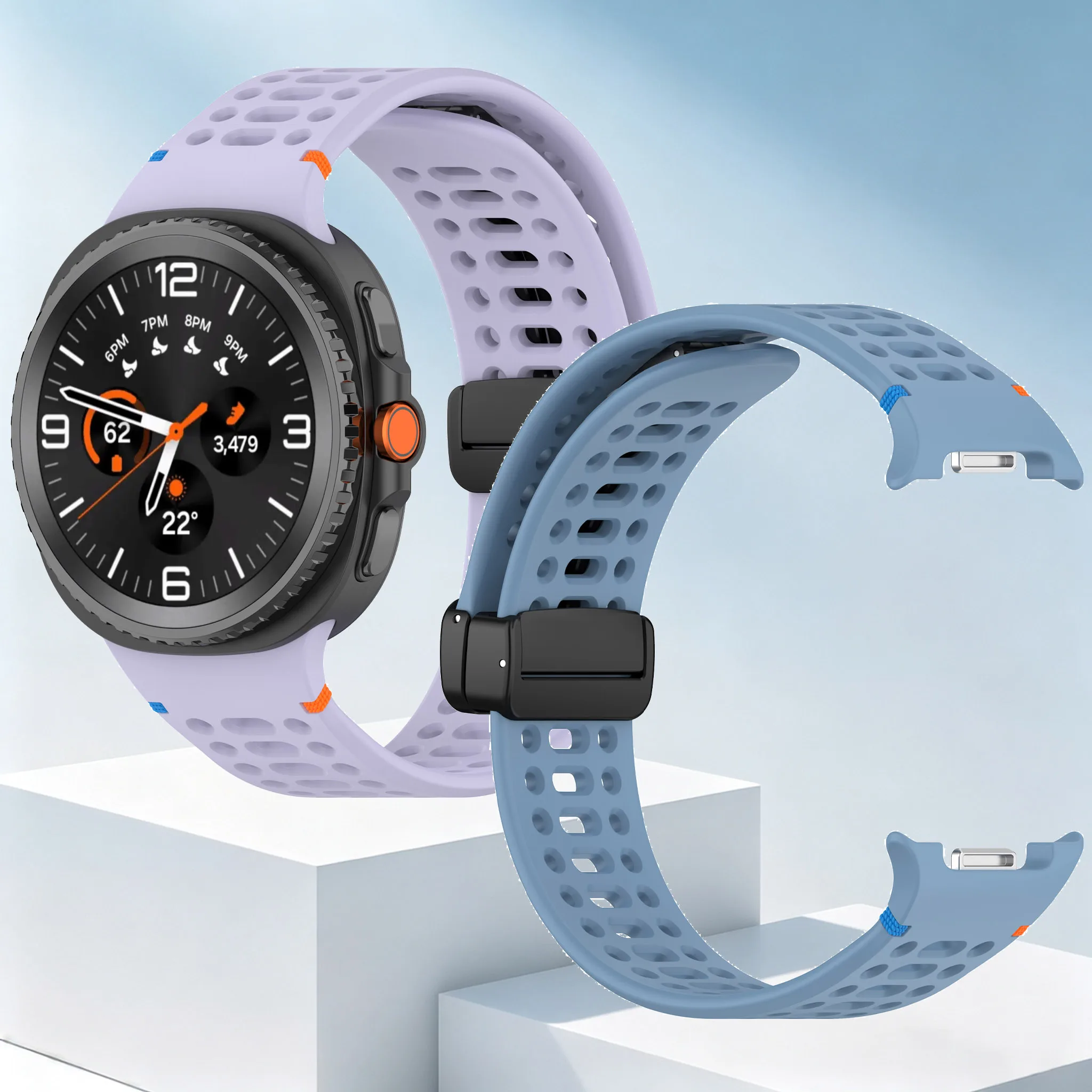 Magnetic Strap for Samsung Galaxy Watch 9 8 40mm 44mm Smartwatch Silicone Breathable Bracelet Correa For Galaxy Watch 8 Classic