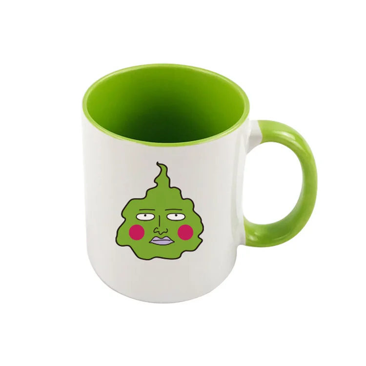 Tasse en céramique de dessin animé en verre à eau Cosplay, accessoire d'ornement, tasse de marque, souvenir de mascotte, anime Mob Psycho 100, Mobu, Saiko, Hyaku, fossette