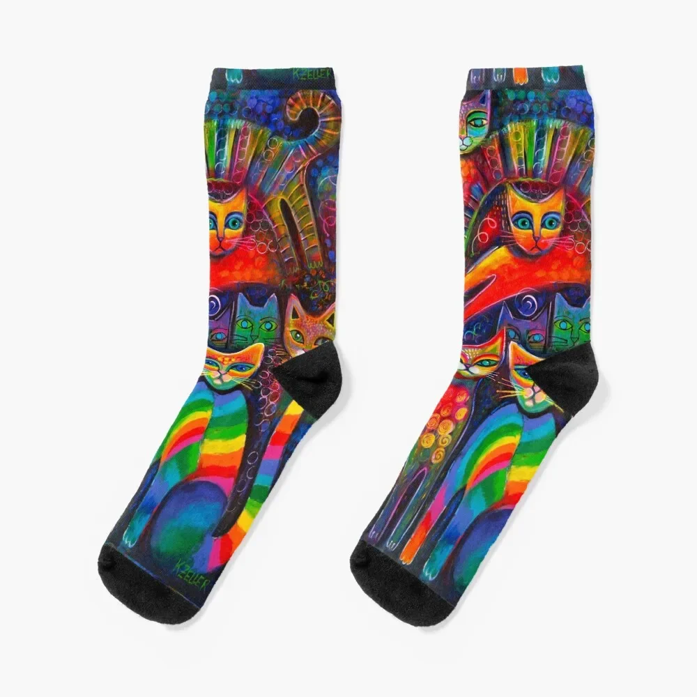 

Rainbow cats acrylics Socks Crossfit new year christmas stocking Socks Ladies Men's