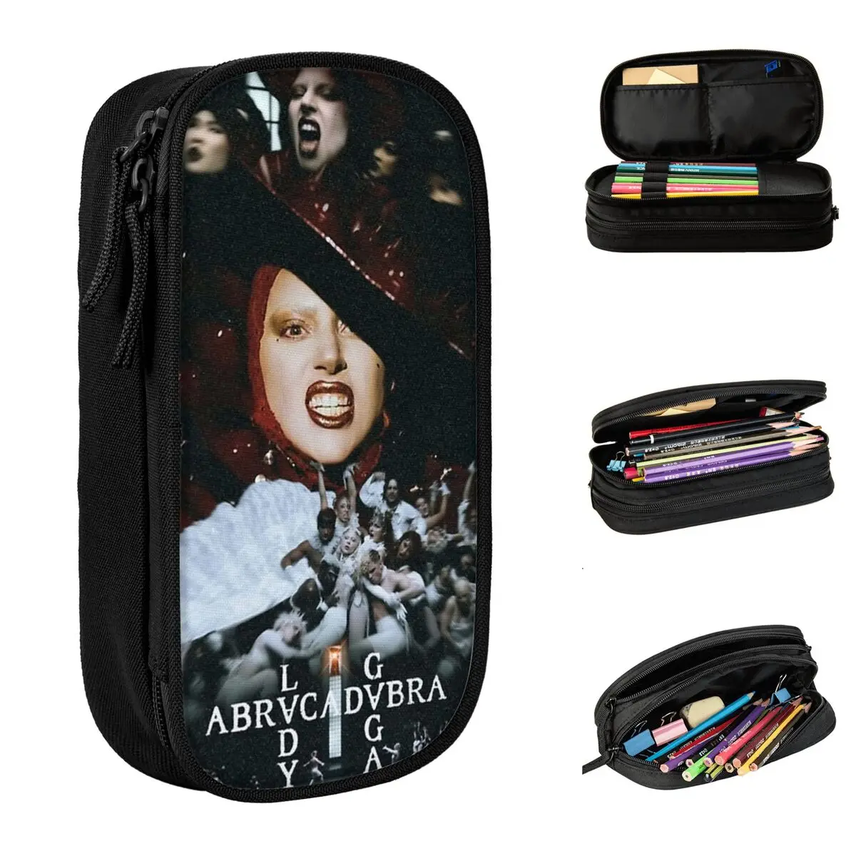 

Lady Gaga Abracadabra Mayhem Pencil Cases Cute Pen Holder Bag Student Big Capacity Students School Zipper Pencil Pouch