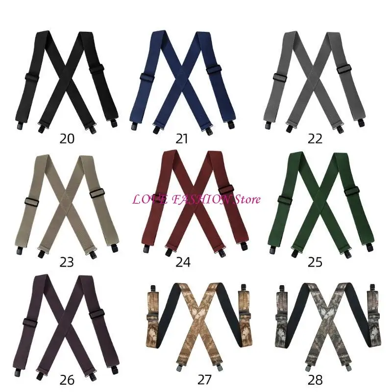 

Ergonomic X Shaped Suspenders for Men with Nonslip Clip Pants Brace Adjustable Elastic Suspenders for Business Suit Y166