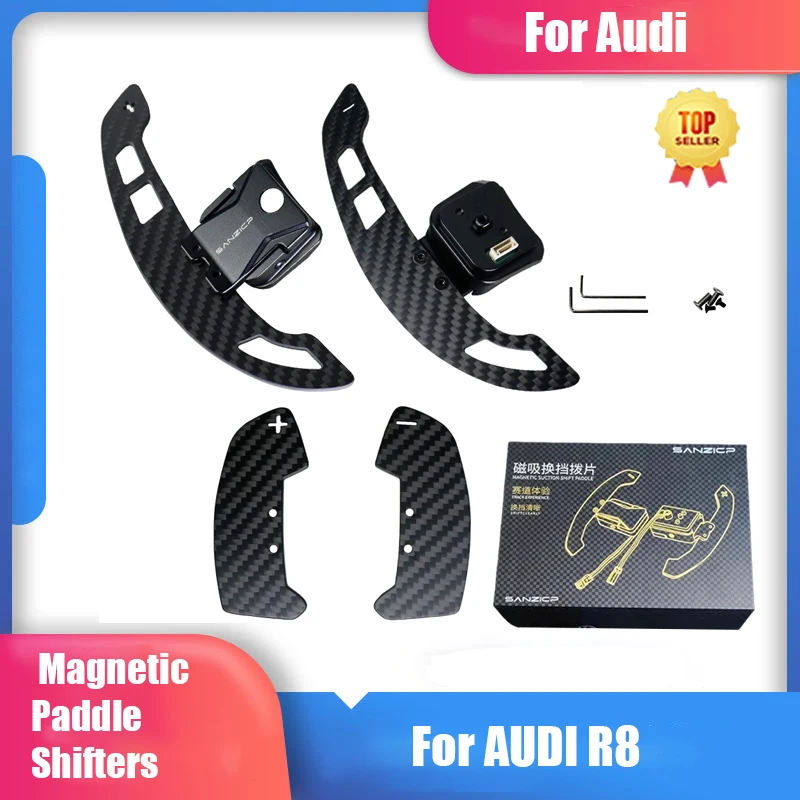 Steering Wheel Shift Paddle Magnetic Carbon Fiber Paddle Shifter Extensions Fit for original unmodified Audi R8