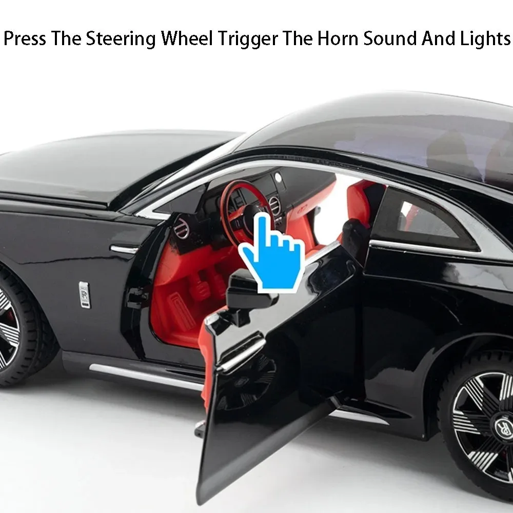 1:24 Rolls Royce Spectre Cullinan Phantom Toy Model Cars Light Music Wheel Shock Absorption Miniature Vehicle Toddler Kids Gifts
