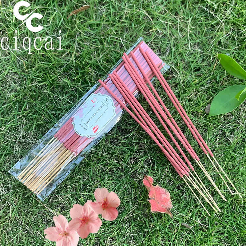 The Best-Selling Cherry Blossom Flavored Premium Incense Sticks, 22cm Thick Handmade Chinese Incense Sticks, Made from Natural Cherry Blossom Fragrance Powder, Have a Fresh Scent, Help Calm the Mind, Repel Mosquitoes and Eliminate Odors, Suitable for Yoga, Meditation, Reading, and Socializing, and Are an Excellent Holiday Gift