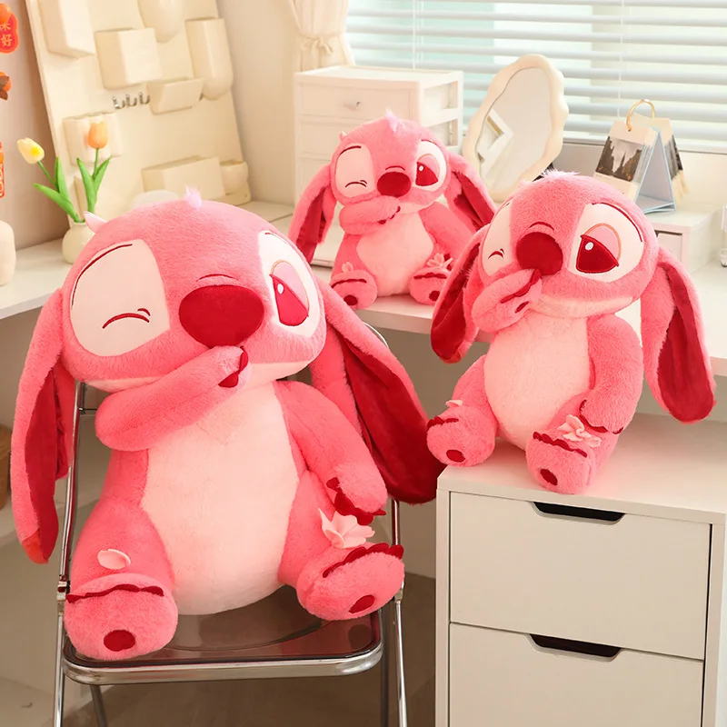 Big Size Disney Pink Sakura Stitch Plush Toy Huggable Plushies Stuffed Anime Movie Stitch Doll Kawaii Throw Pillow Xmas Gifts