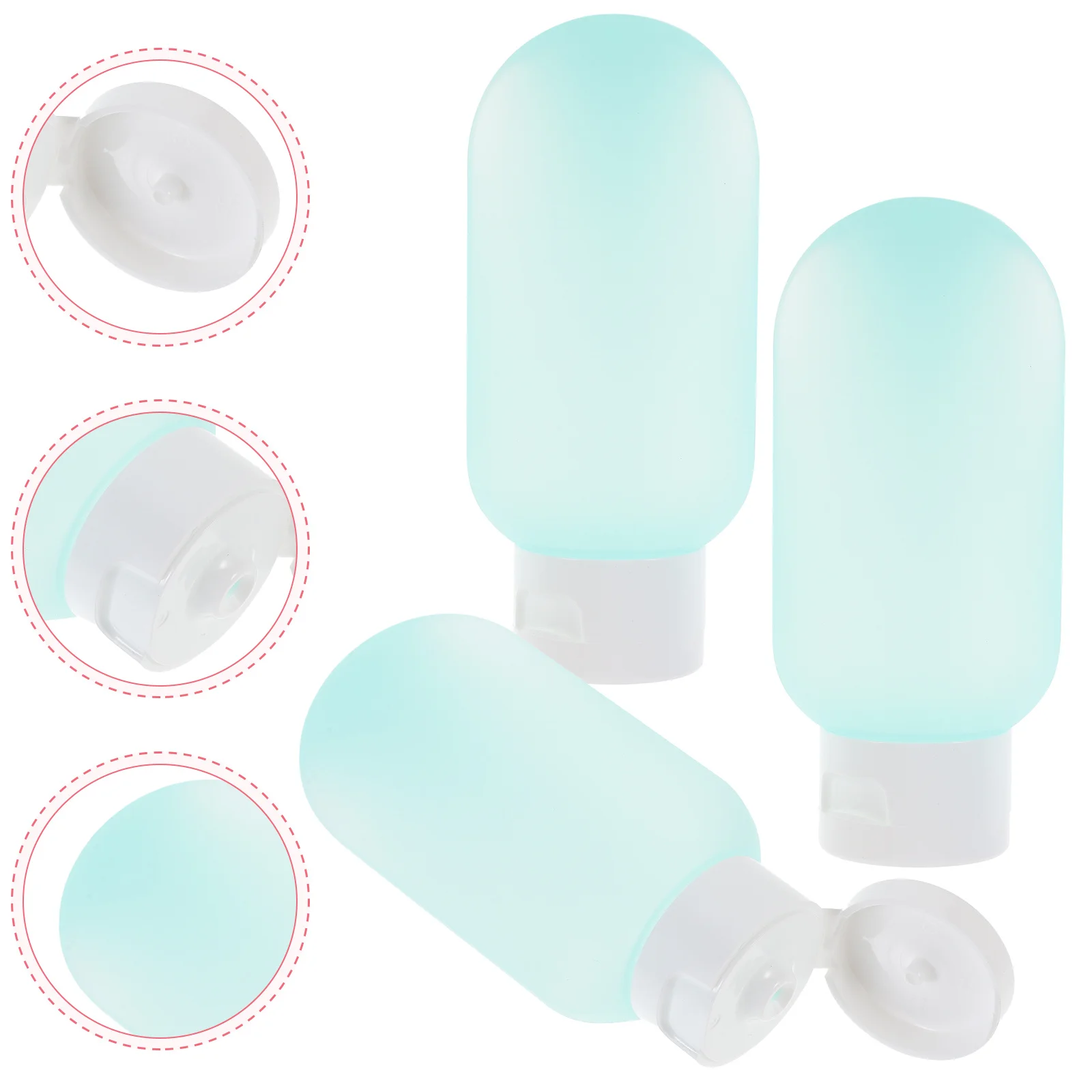 3 個の旅行用トイレタリーボトルセット 60 ミリリットル詰め替え可能漏れ防止シャンプーローション容器スタイリッシュなコンパクトデザイントラベルボトル