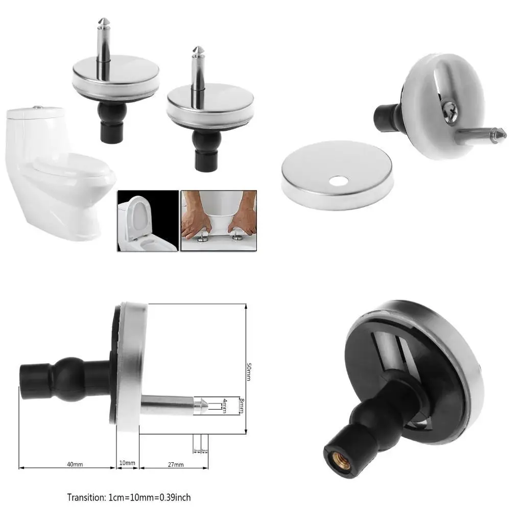 

652F 2Pcs Top Fix WC Toilet for Seat Hinges Fittings Quick Release Cover Hinge Screw