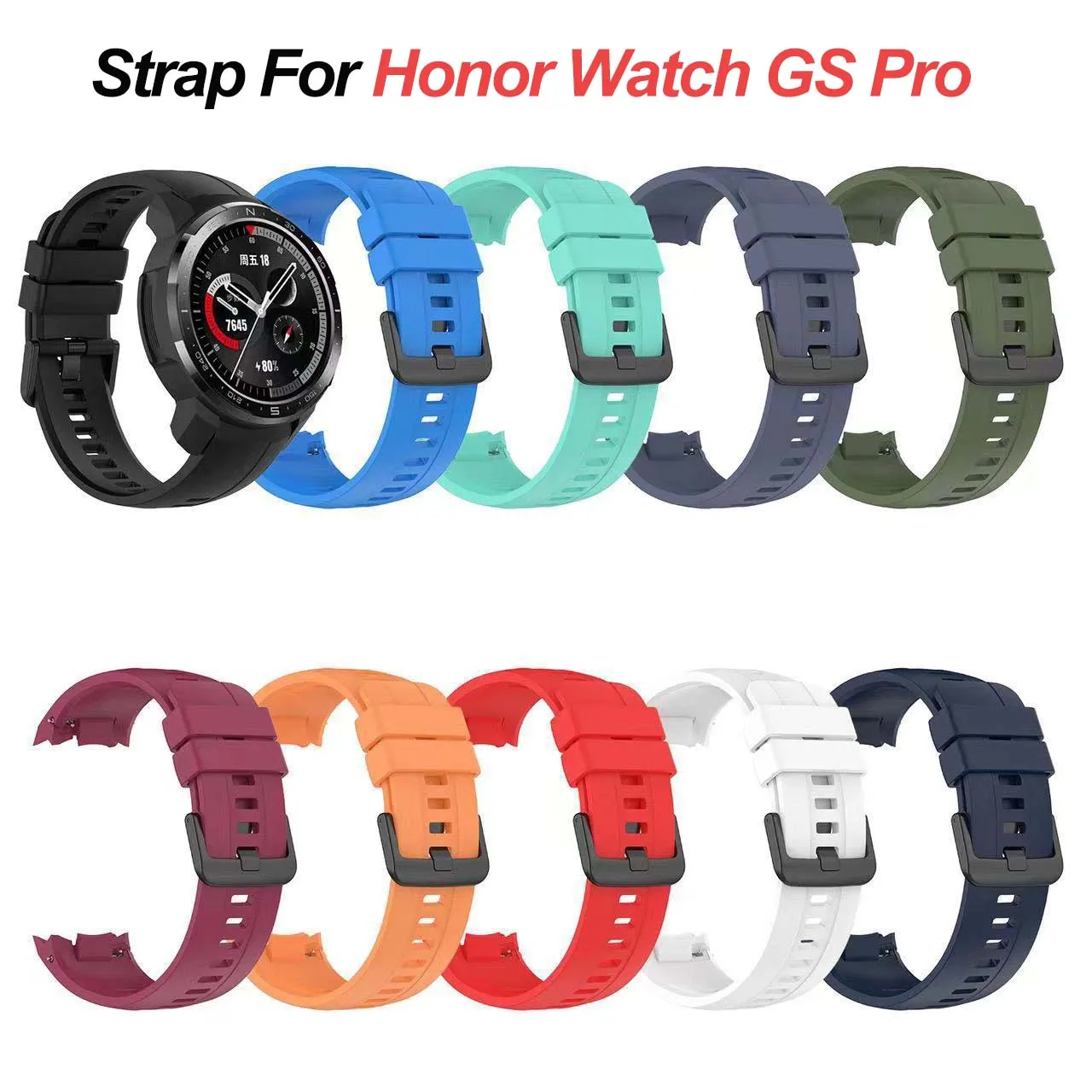 Silicone Strap For Honor Watch GS Pro Strap Wristband Soft Sport Bracelet For Huawei Honor GS Pro Accessories Smart Watchband