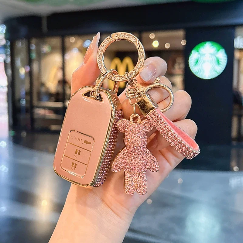 

Car key case cover shell for Honda CRV Civic Accord xrv Vezel Hiroshi fit Crider sensing URV car accessories