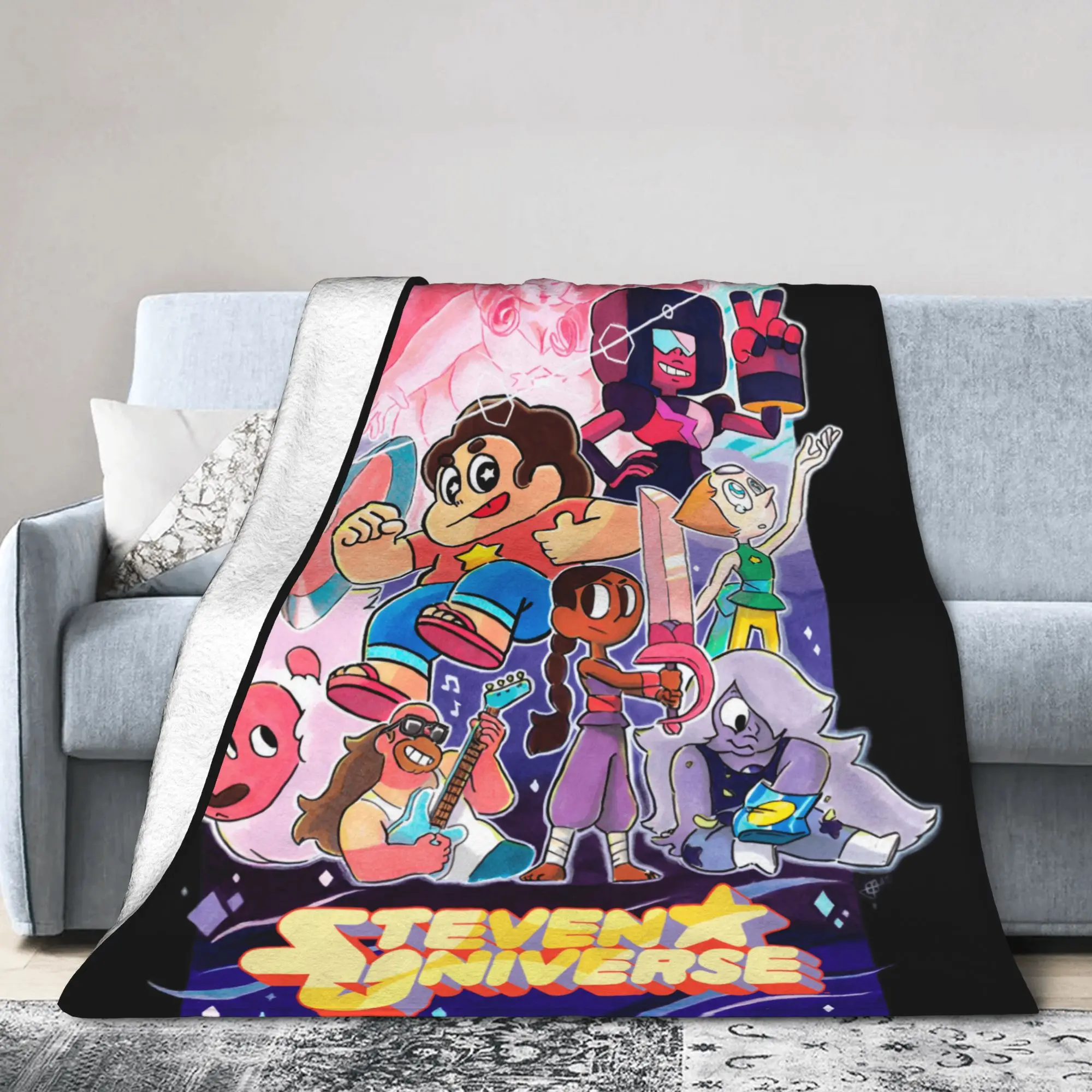 Custom Steven Universe Blankets Warm Flannel Children Gift Cartoon Throw Blanket for Sofa Office Bedspreads