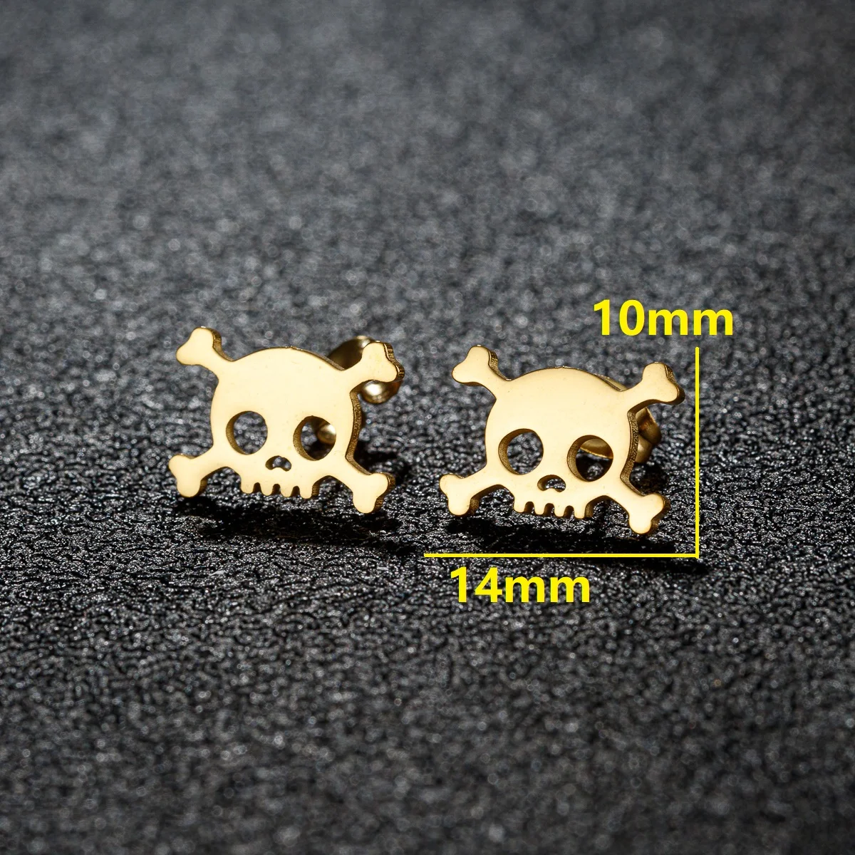 1Pair Hollow Mini Skull Earrings for Men Stainless Steel Ear Studs Halloween Style New Fashion Birthday Party Jewelry Gifts