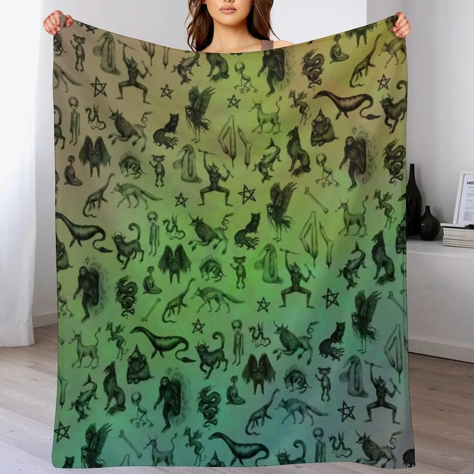 

Rainbow Cryptids Throw Blanket Soft Cozy Blanket for Pet Kids Adults