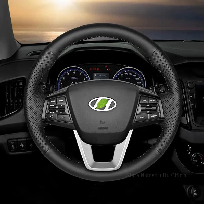 DIY Steering Wheel Cover For Hyundai Mistra IX25 Sonata 9 ix35 Elantra Steering Wheel On Wrap Cover Car Interior Accessories