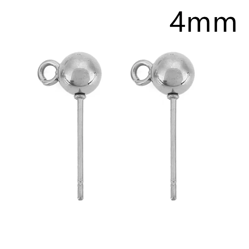 20 Stück PVD verblasst nie Edelstahl Ohrstecker Pfostenstifte mit Schleife 4 5 6 8 mm Ohrringverschlüsse Herstellung für Schmuckzubehör