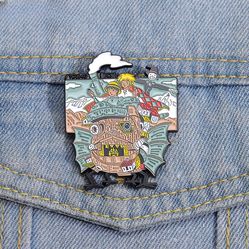 Mobile Castle Enamel Pin Backpack Badge Brooch Metal Women\'s Children Decorative Lapel Clothes Wholesale Friends Free Shipping