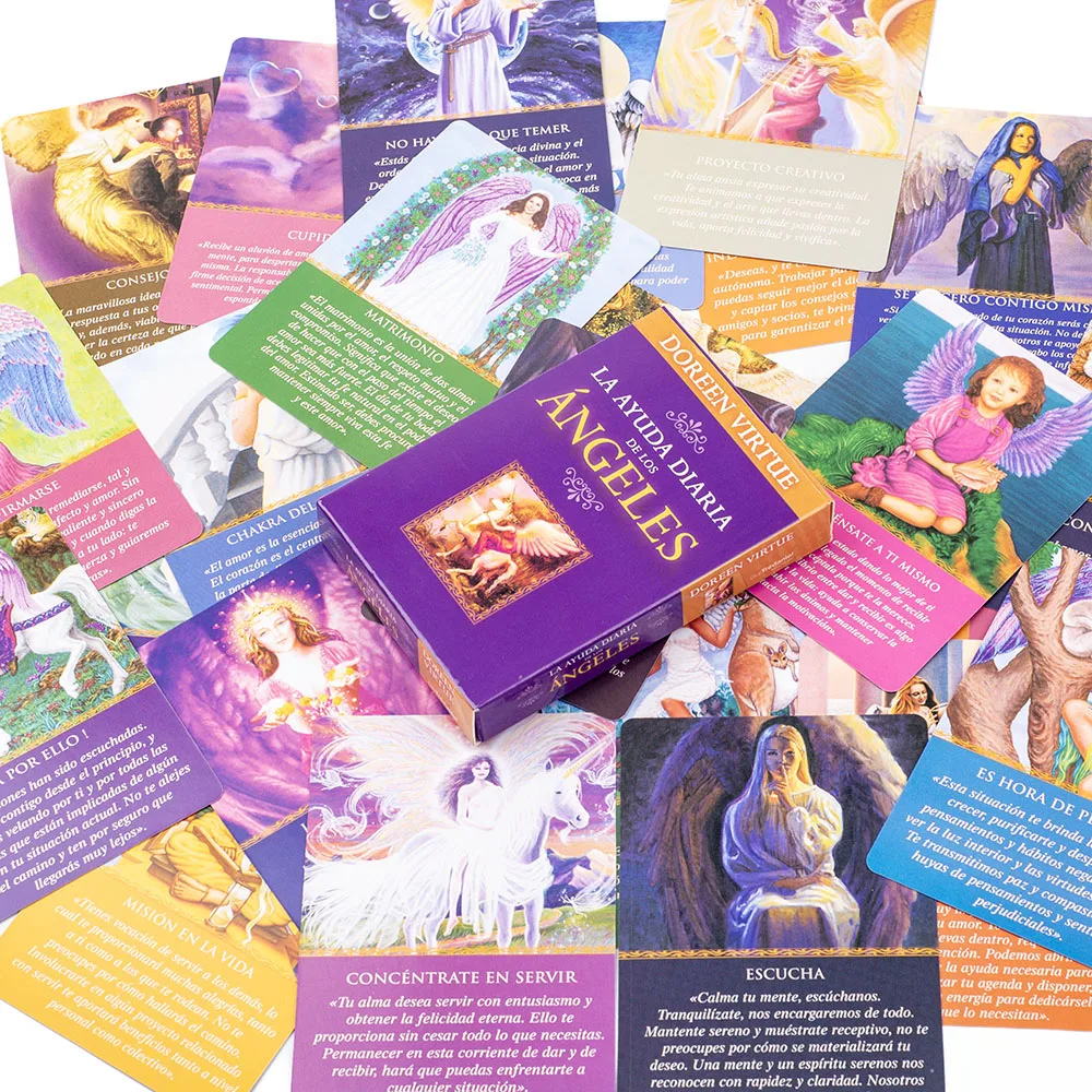 Tägliche Anleitung von Your Angels Oracle 44-Karten-Deck 10,4 * 7,4 cm Spanische Version Fate Divination Tarot-Brettspiel – Detail 10