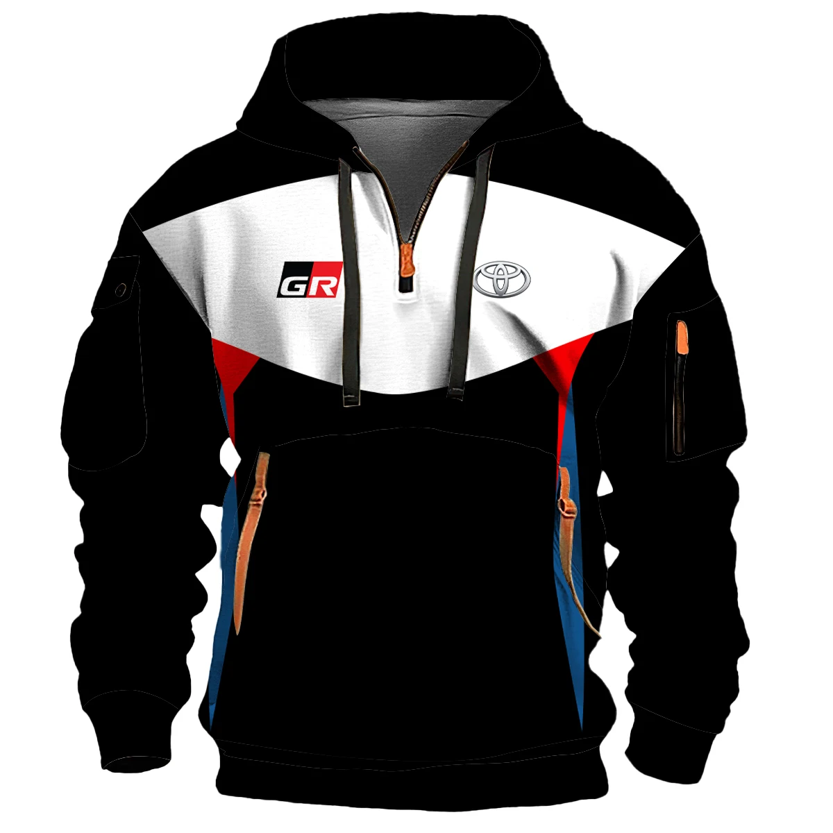 2025 New Sports Jumper Toyota Logo Cycling Racing Team Men's Half Zipper Hoodie Spring and Autumn Men's Sweatshirt