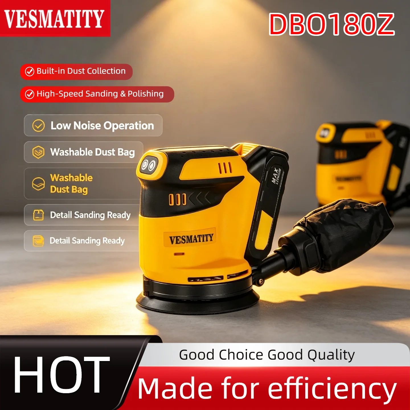 Woodworking Dust Collection - VESMATITY Werkzeug für Bauarbeiten, Exzenterschleifer mit