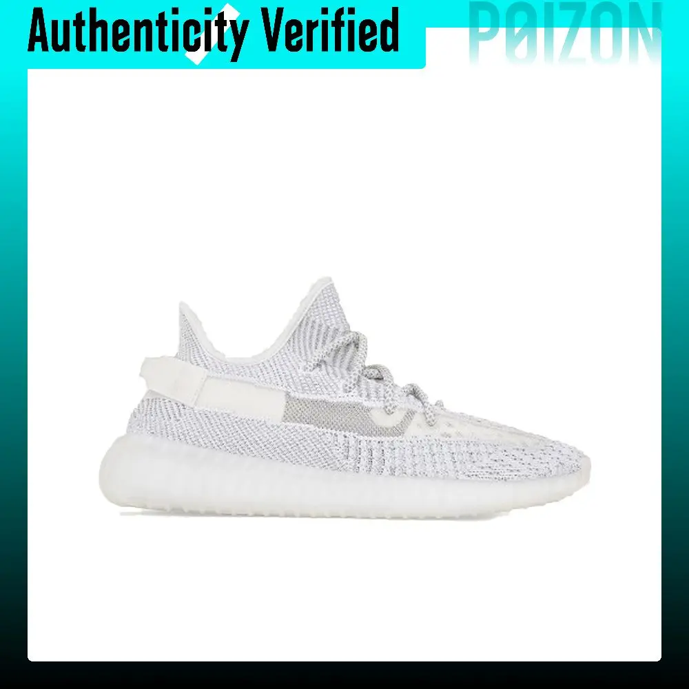 Adidas Originals Yeezy Boost 350 V2 Static Mesh Slip Resistant Low top Casual Shoes Unisex Gray White 20 23 Edition EF2905-20-23 view 3