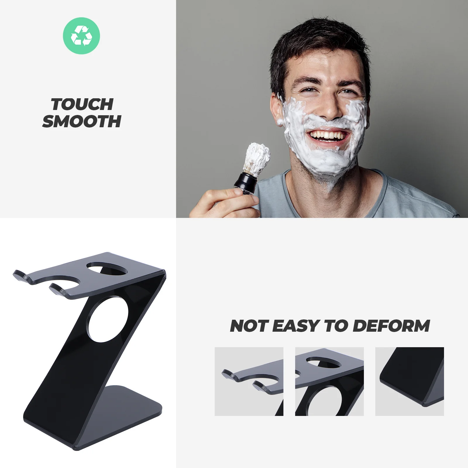 수염 면도기 아크릴 스탠드, 면도 브러시 및 안전 면도기 보관용, Z형 디자인, 휴대용 여행용 브러시 스탠드 홀더