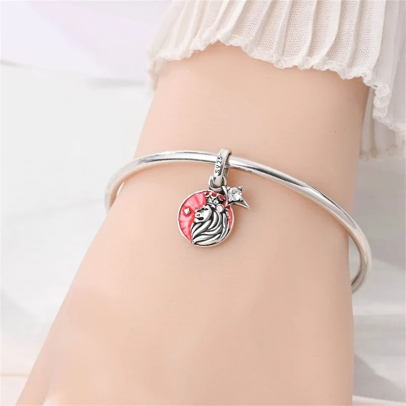 

2026 Popular 925 Sterling Silver Lion Amulet Pendant CZ Zircon Dangle Fit Original Bracelet DIY For Women Cute Jewelry Gifts