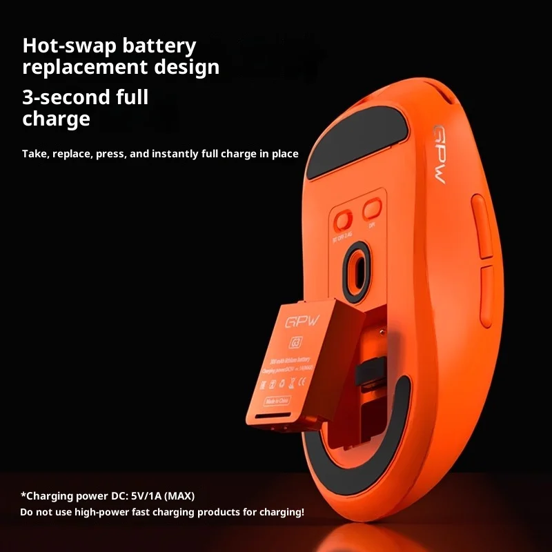 GPW G3 무선 경량 게이밍 마우스 55g 트라이 모드 PAW3311 센서 장수명 핫 스왑 블루투스 오피스 게임 마우스 노트북 선물