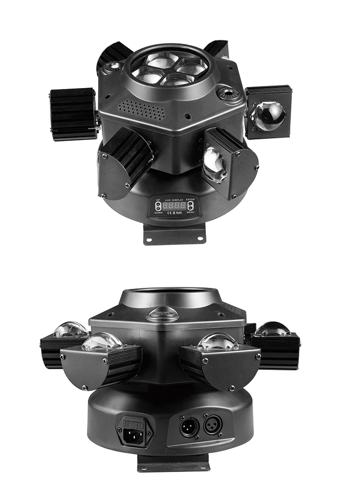 LED 10X10W 6-Kopf Moving Head Beam Light RG Laser Stroboskop DMX Bühnenlicht Vollfarb-Beam-Licht Rotierendes Disco Party Bar Licht – Detail 2