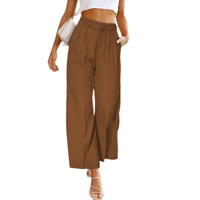Women's High Waist Wide Leg Dress Pants - 2025 Office Trousers with Pockets