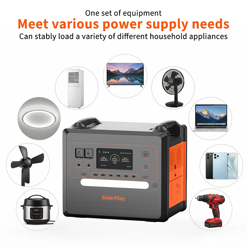 Q2402M 2500W 2304Wh LiFePO4 Solar Generator MPPT Pure Sine Wave Inverter Solar Panel Car Compatible Cigar Lighter Port