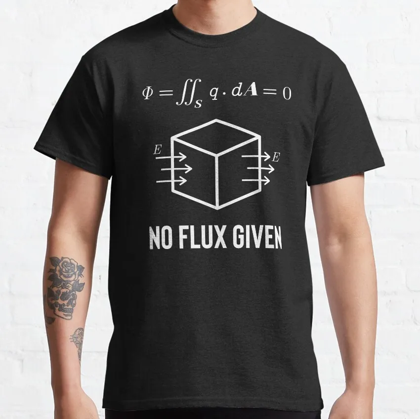 No Flux Given Funny software engineer computer science Unisex T-Shirt for Men 100% Cotton printed Tees  Clothes Gift Idea