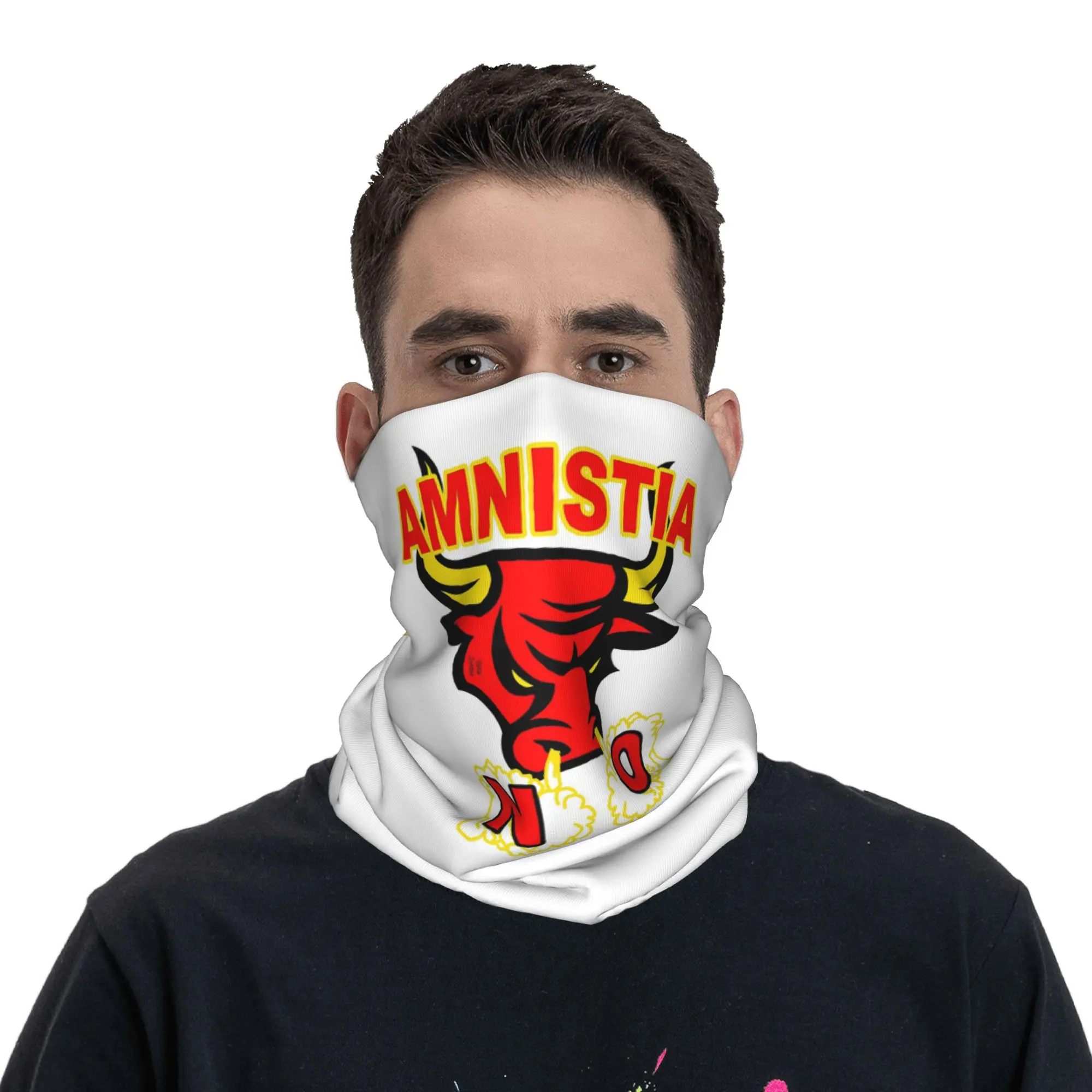 

Spanish Spain Bull Says No To Amnesty Bandana Neck Gaiter Printed Wrap Mask Scarf Face Mask Running Unisex Adult Winter