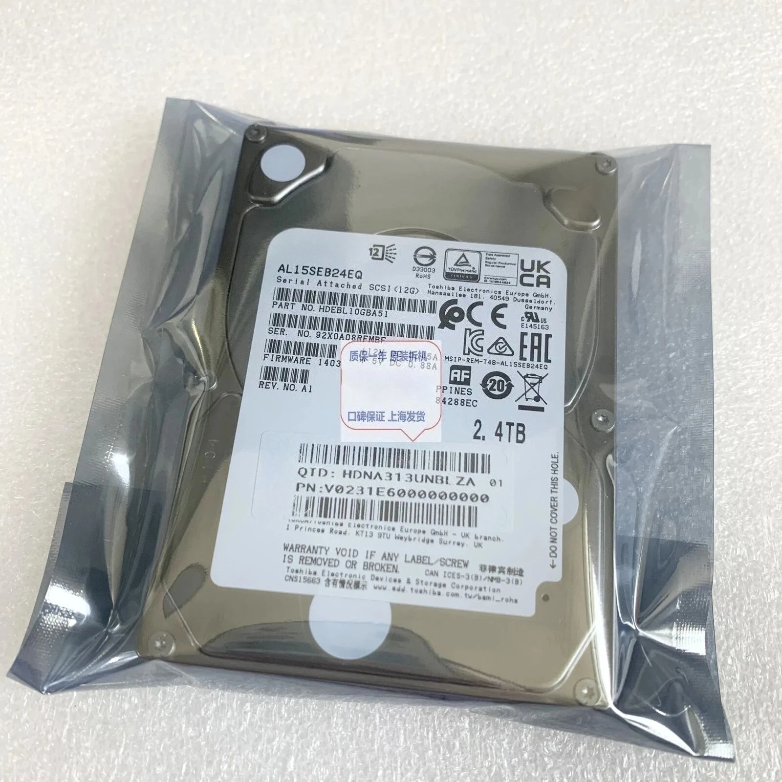 

HDEBL10GBA251 2,4 ТБ SAS 12G AL15SEB24EQ 2,5 дюйма Б/у