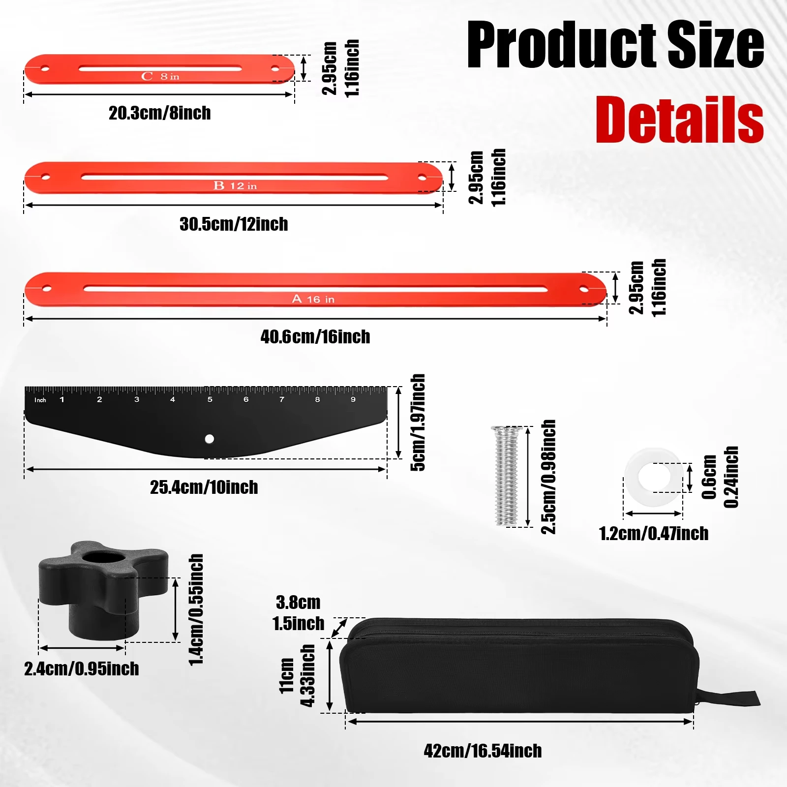 New Adjustable Length Stair Step Template Tool, 1 Set Stair Step Measuring Tool with Angle Support & Edge Flip Stop, Ideal Gift