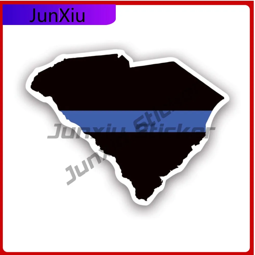 

South Carolina State Shaped Thin Blue Line Sticker Uv Protected Decals Police First Responder Law Enforcement Support Sc State
