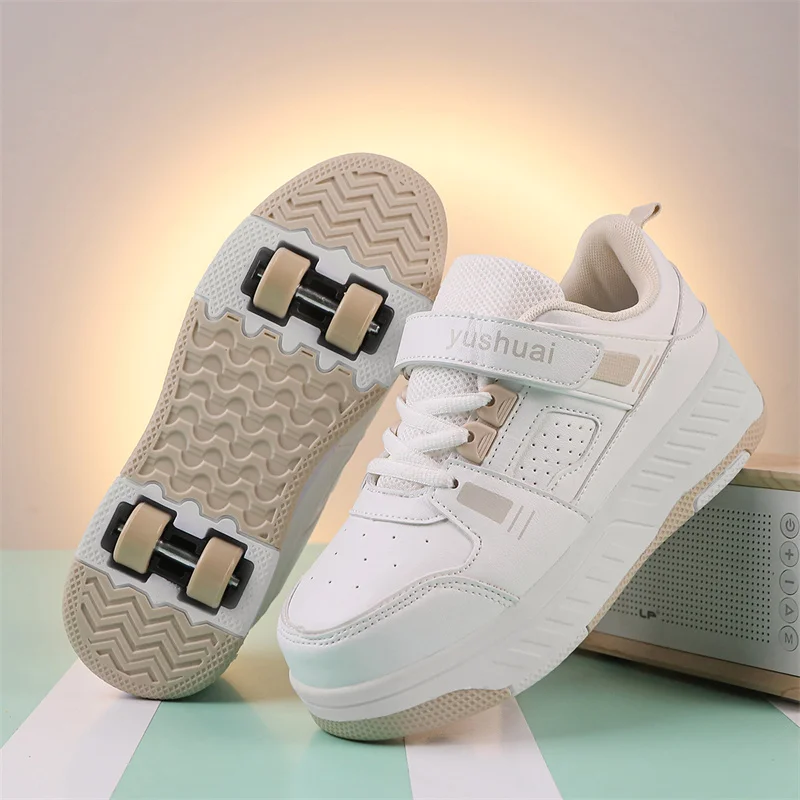 

Роликовые кроссовки для девочек: спортивная обувь с невидимой подсветкой на двух колесах, детские роликовые коньки со скрытыми колесами