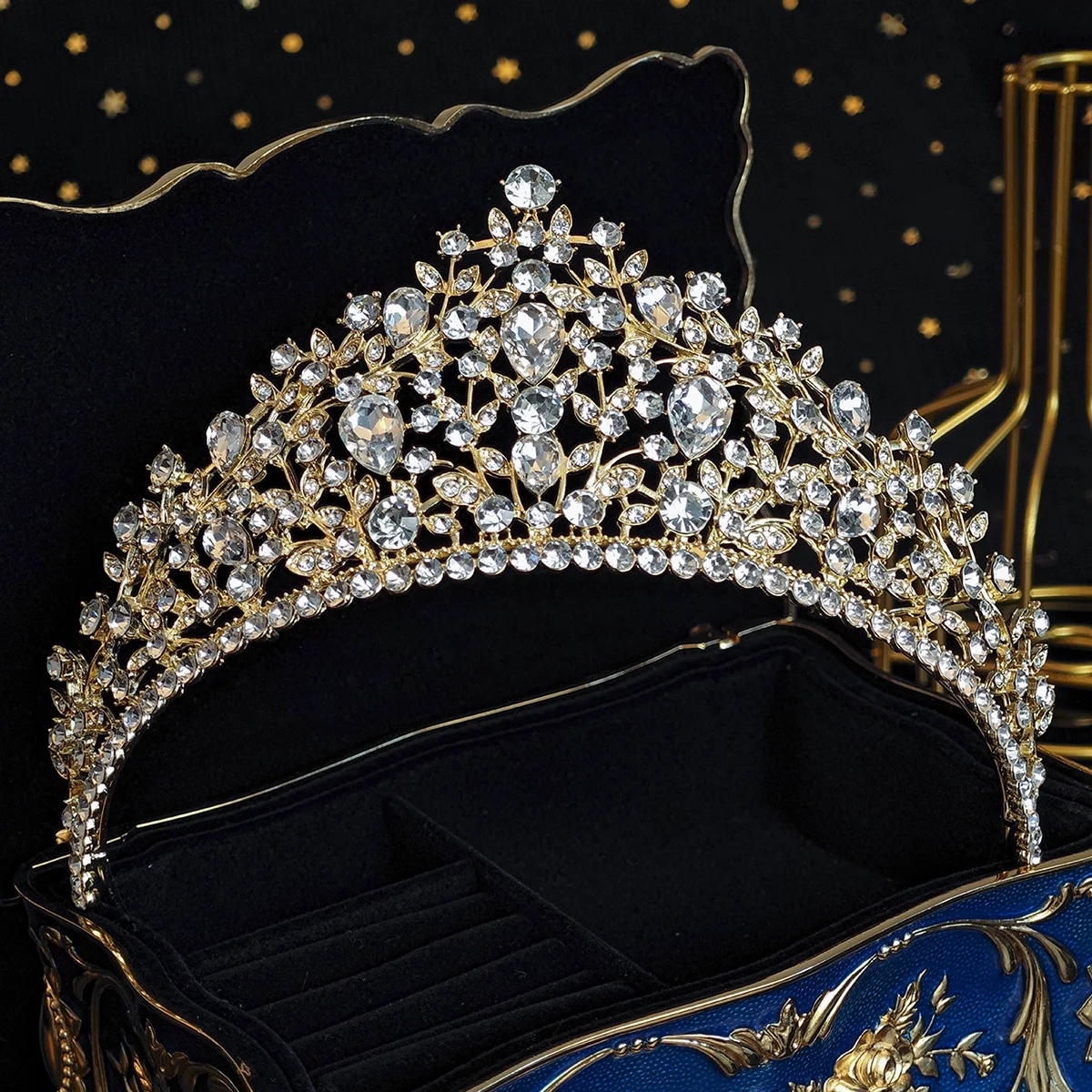 Full Diamond Crystal Princess Crown Luxury Queen\'s Crown Headdress Hair Accessories Birthday Party Girl Headpieces