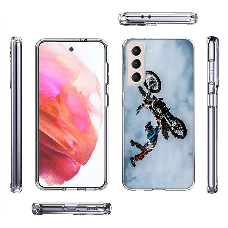 Moto Cross Motorcycle Sports Phone Case For Samsung A04 A04S A15 A25 A35 A55 A05S Note 20 Ultra 10 Lite 9 8 M51 M32 M30S M21 M