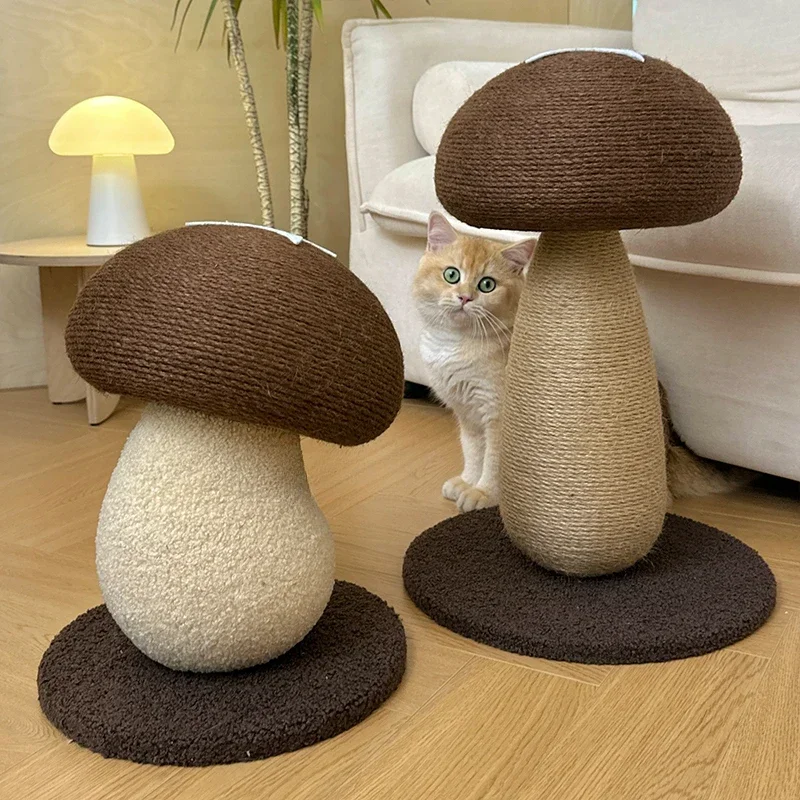 Vloerstaande Kat Scratch Post Interactieve Scratcher Duurzaam Kat Speelgoed Slijtvast Shiitake Paddestoel Sisal Klauw Slijpen Speelgoed