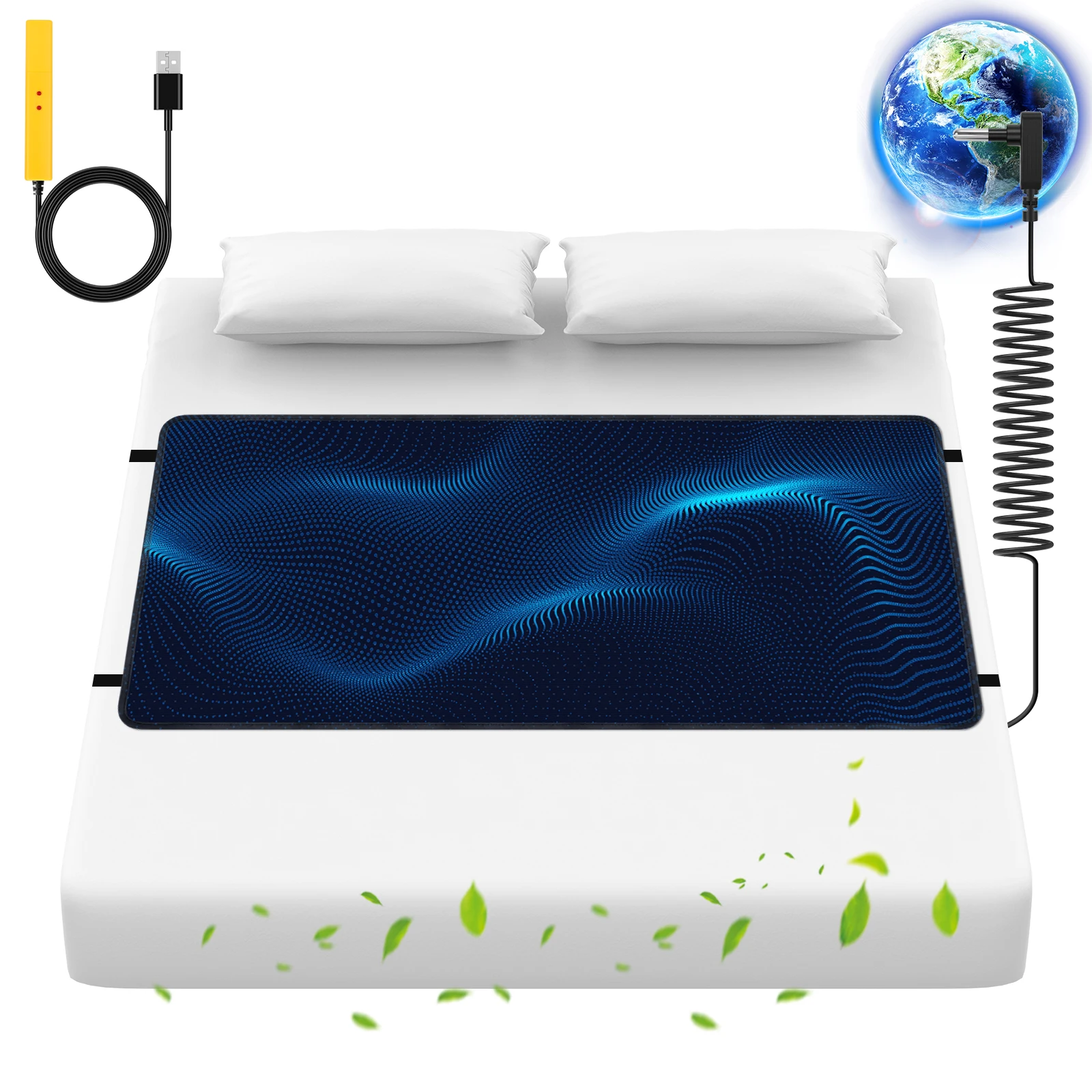

HLLBLL Grounding Mat for Bed Improved Sleep, Reduced Anxiety, Pain, Inflammation, Headache Relief, Balance. Grounded Therapy
