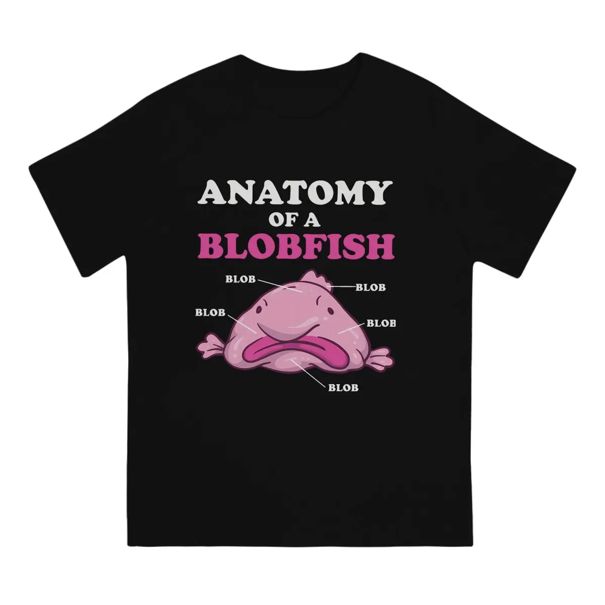 Funny Ugly Fish Meme Round Collar TShirt Blobfish Ugly Fish Fabric Original T Shirt Man's Clothes Fashion Hot Sale