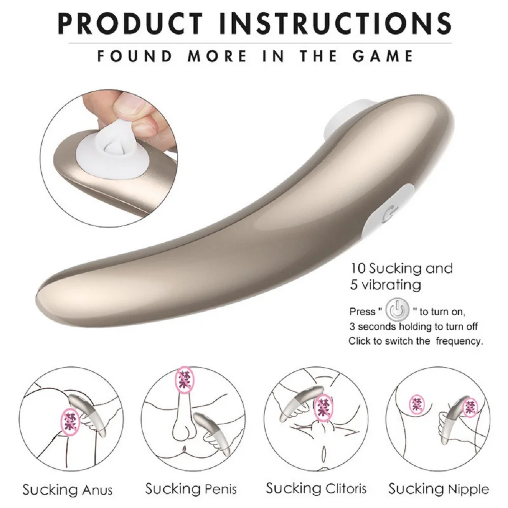 2 In 1 Waterproof 10 Suction Modes Vibrator Stimulate Anus G-spot Nipple Clitoris Vacuum Cleaner USB Charging Dildo Sex Toys