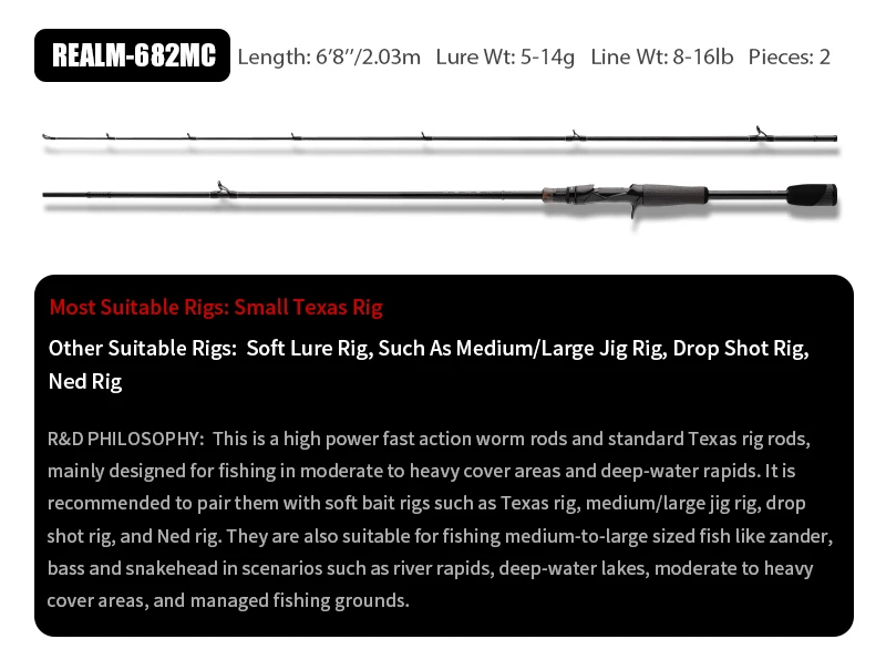 Purelure Realm Bass-Angelrute All M40X Toray Carbon Soft Bait Zander EX F/F Action mit Fuji SIC Ring für Spinning und Casting – Detail 22