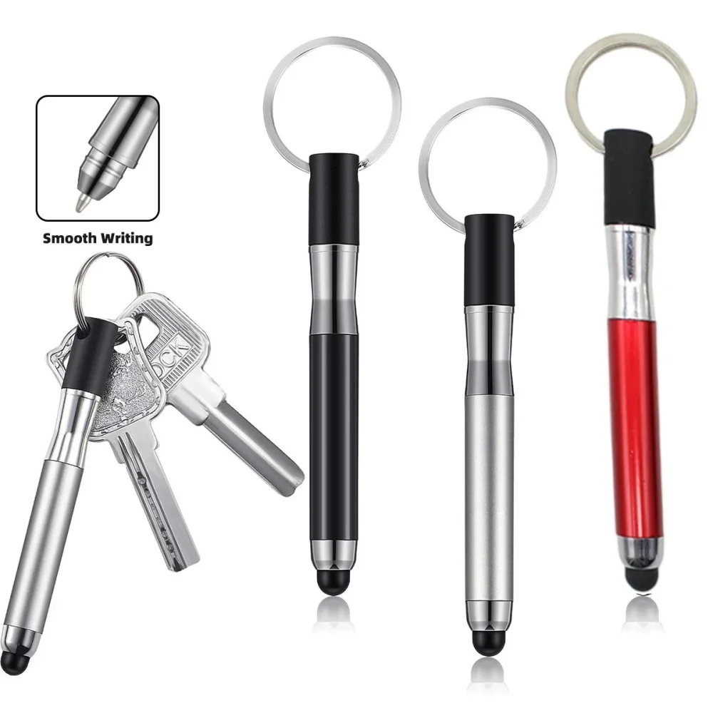 Portable 2 In 1 Touch Screen Stylus Pen Ballpoint Pen Stylus Capacitive Pen With Keychain For iPhone Huawei Android Phone Tablet - view 2