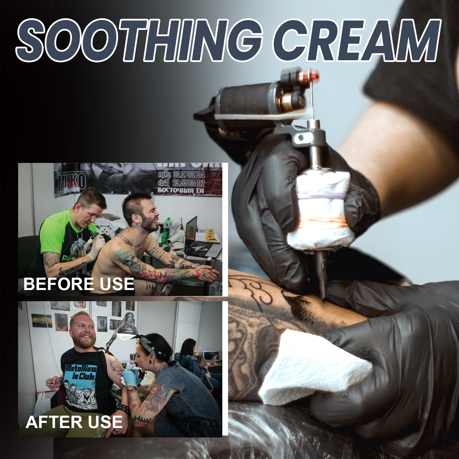 Tattoo care cream is used for eyebrow tattoo hair removal, repair of skin damage, moisturizing of the skin, and body care cream