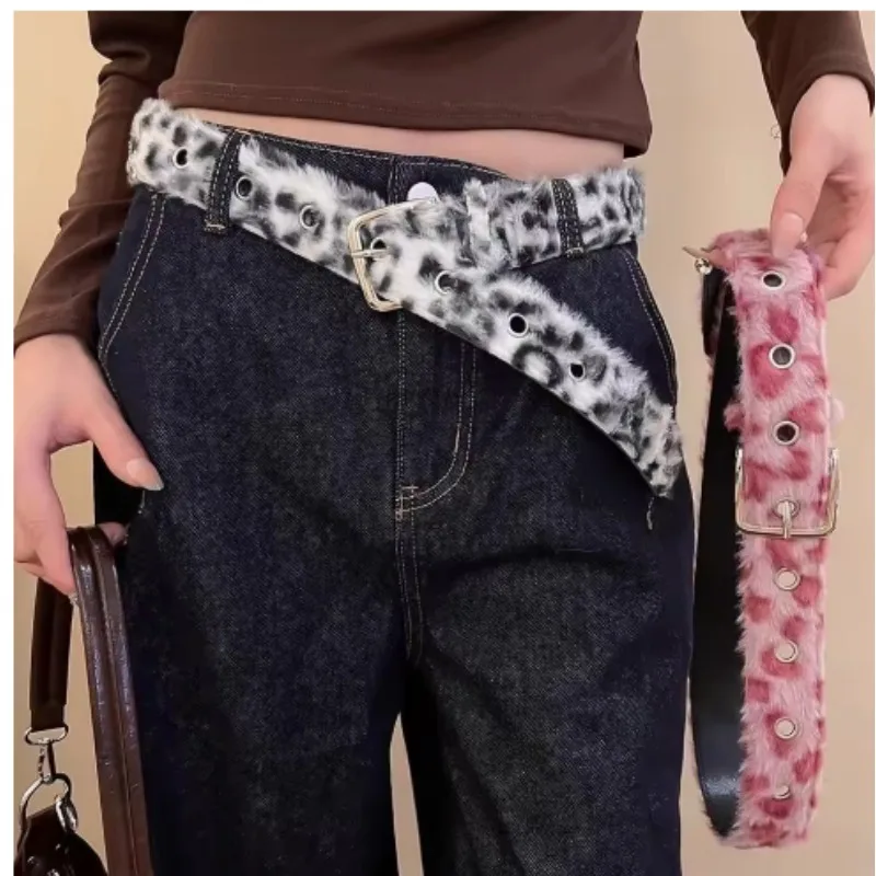 New Sexy Suede Waist Belt for Women Y2K Style Trendy Waist Belt Pink/White Jeans Accessory Versatil Hip-Hop Style Streetwear