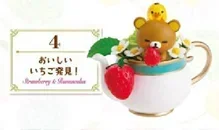 Kawaii Cute Lovely Rilakkuuma Flower Tea Cup Kawaii Cute Blind Box Gifts Toy Model Anime Figures Collect Ornaments
