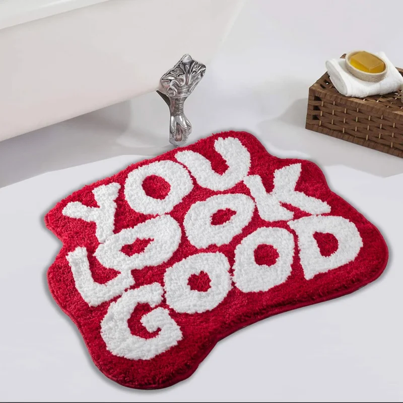 Home Goods Bathroom Mirrors - VIKAMA You Look Good Shaggy Bath