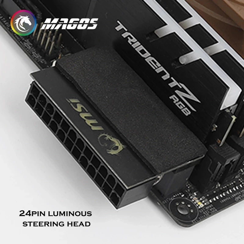 PC ATX M/B Netzteil 24Pin Kabel, 90 Grad Lenk Kopf Konverter Stecker Adapter, NETZTEIL Zurück Artefakt, ROG/AORUS/MSI